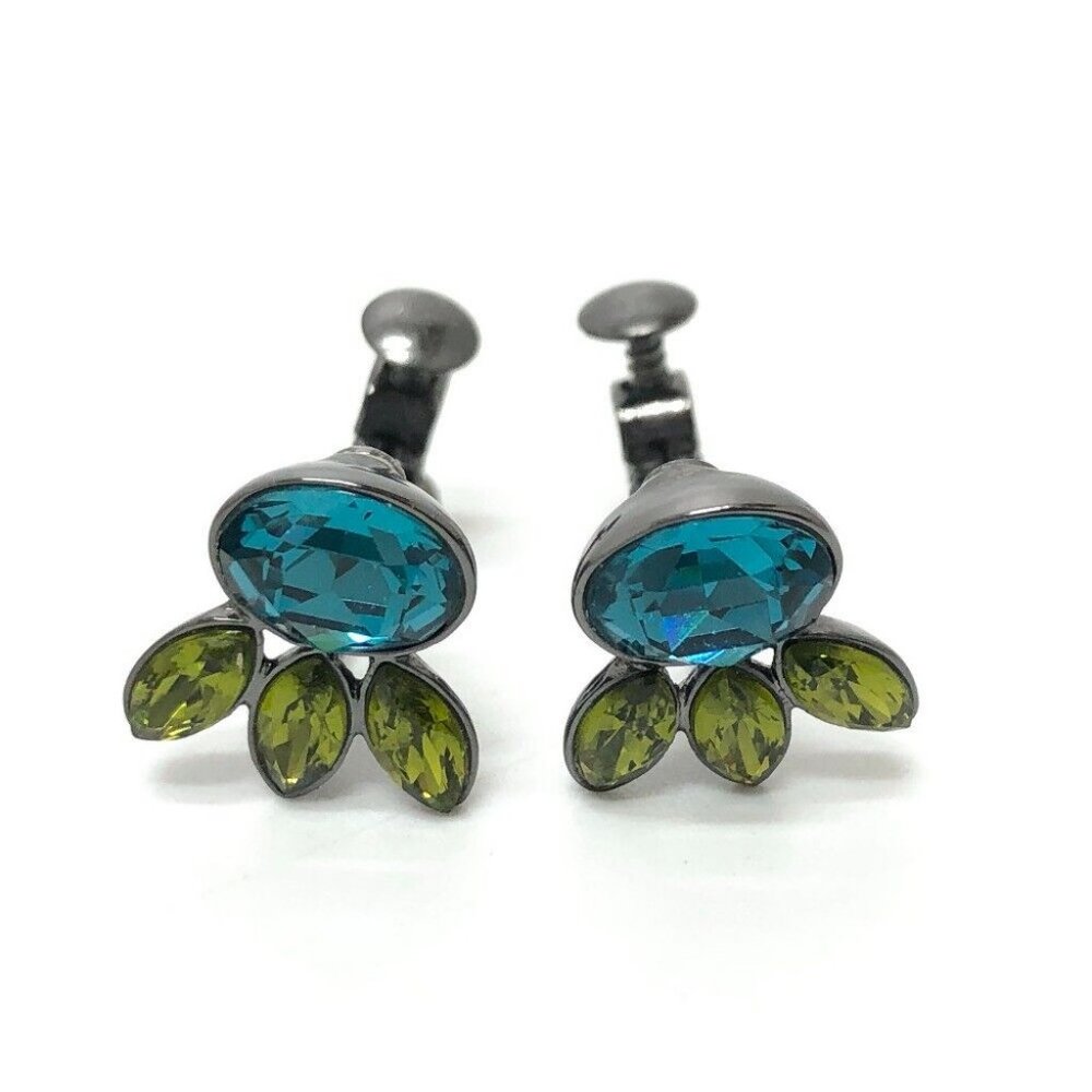 GIVENCHY vintage Accessories Earrings Metal Silver/Blue / Green